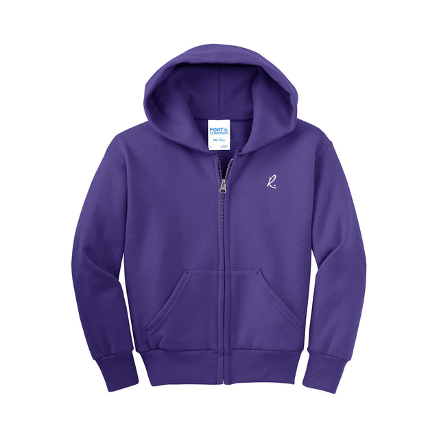 Port & Company - Youth Core Fleece Full-Zip Hooded Sweatshirt